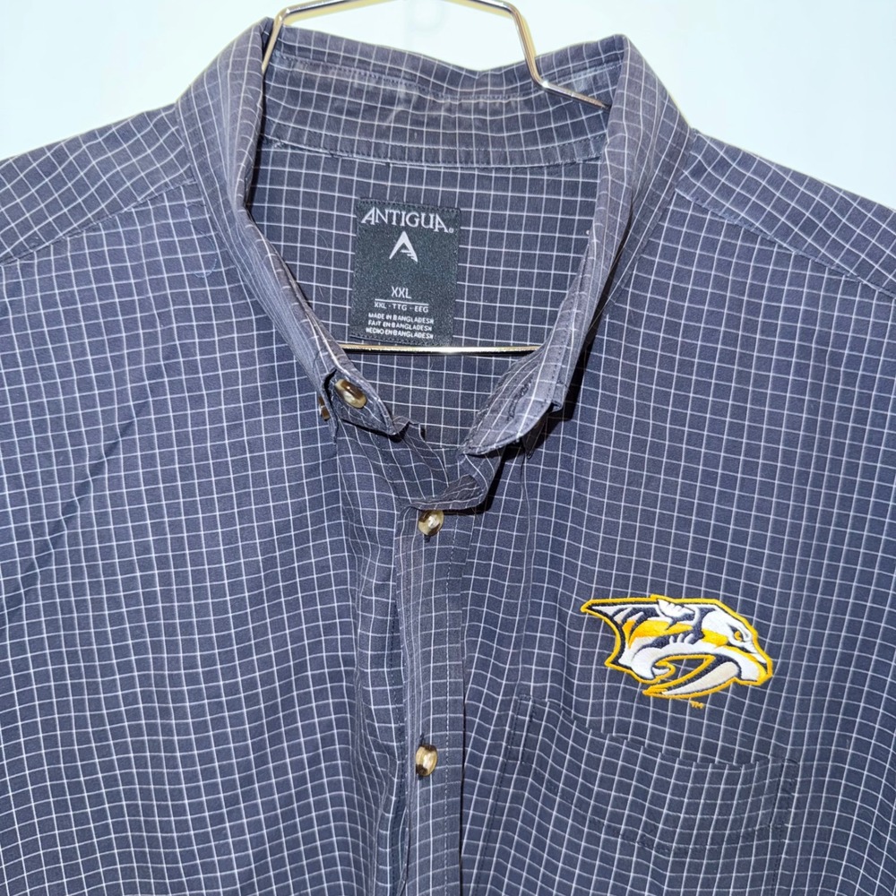 Nashville Predators Antigua Mens XXL Long Sleeve Button Down Shirt NHL Blue